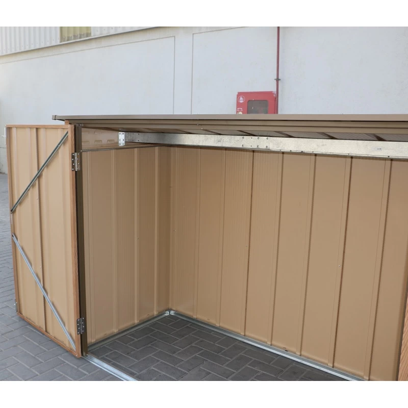 Abri à Vélos En Acier Imitation Bois Monopente 2,05m² + Kit D'ancrage - DURAMAX – Image 3