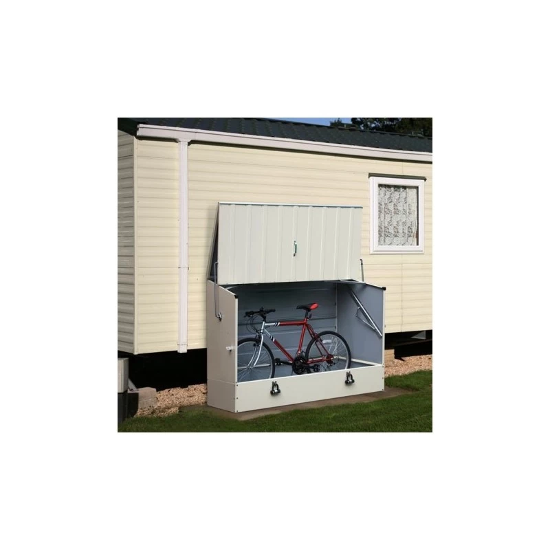 Abri à Vélos En Métal 1750L Crème 1,74m² + Kit D'ancrage TRIMETALS – Image 3