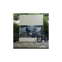 Abri à Vélos En Métal 1750L Crème 1,74m² + Kit D'ancrage TRIMETALS