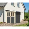 Abri Adossé En Bois Vitrifié Gris 3,27m² Wandlitz 2 - Karibu