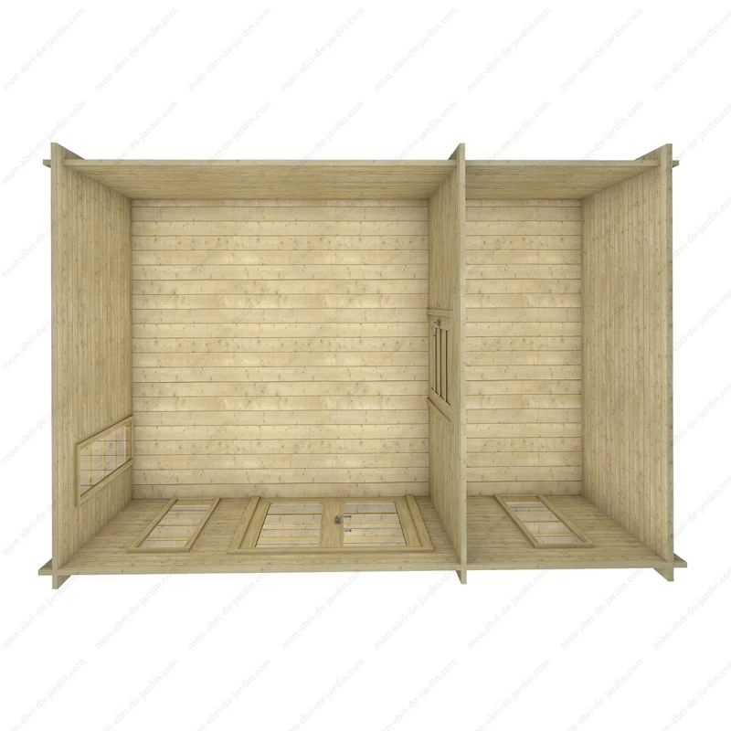 Abri Cloisonné Bois Massif 15m² MODERNE - Madriers 40mm Gardy Shelter – Image 3