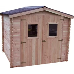 Abri De Jardin En Bois De Douglas DALIA 5,32m² Madriers 20mm + Couverture Onduline - HABRITA