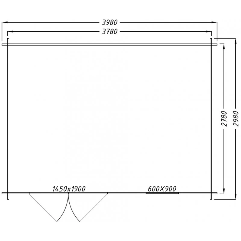 Abri De Jardin 12m² PLUS En Bois 40mm Brut Gardy Shelter – Image 2