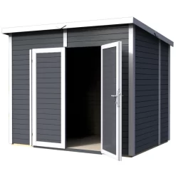 Abri De Jardin 4,31m² Skur 4 + Plancher Traité Anthracite Baltic