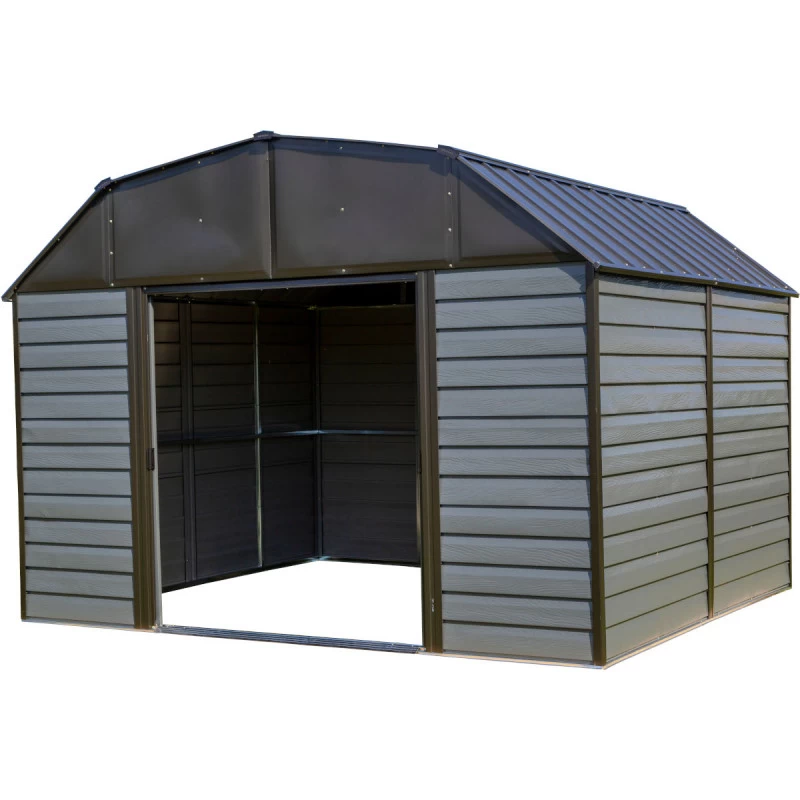 Abri De Jardin 7,8m² à Toit Mansardé En Acier Galvanisé Anthracite Spacemaker – Image 6