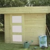 Abri De Jardin Bergen 4,84m² En Bois Massif 28mm Avec Porte Moderne - SOLID