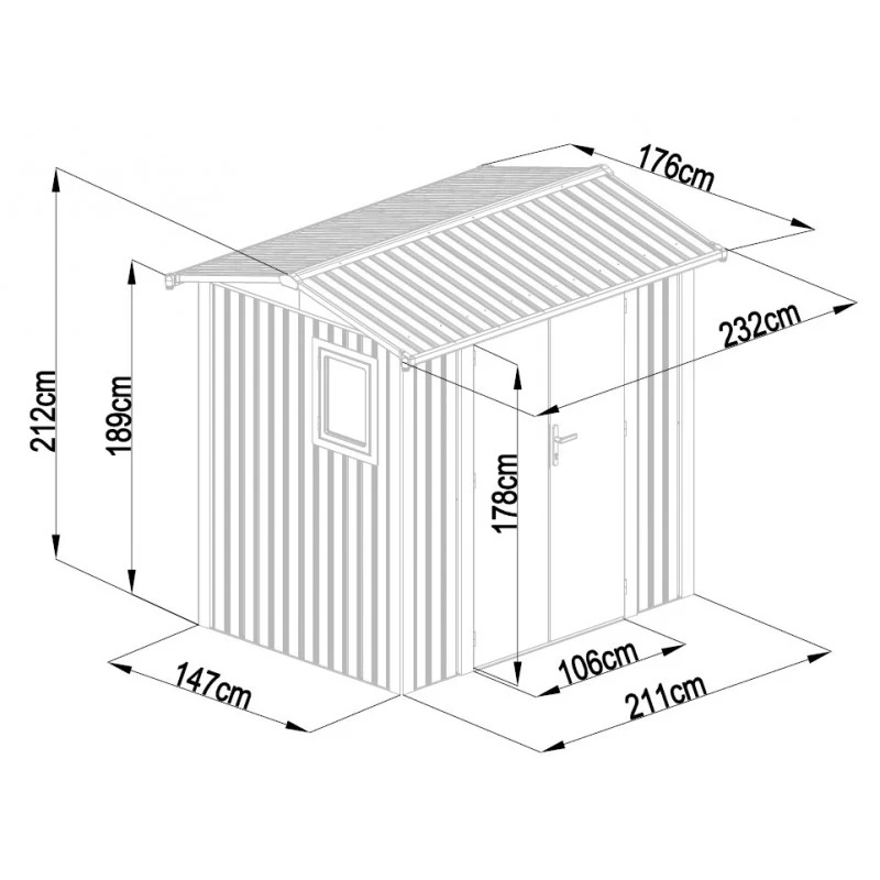 Abri De Jardin En Acier Galvanisé Roka 4,08m² + Kit D'ancrage - X-Métal – Image 6