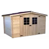 Abri De Jardin En Bois Brut 9,58m² Madriers 28mm - Habrita