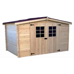 Abri De Jardin En Bois Brut 9,58m² Madriers 28mm - Habrita