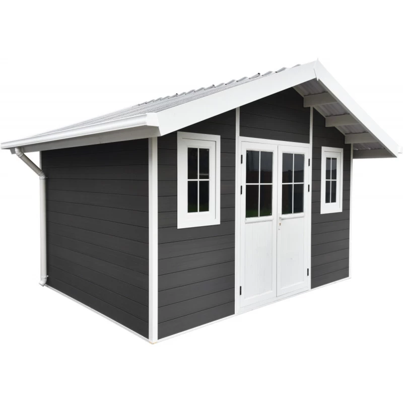 Abri De Jardin En Bois Composite 28mm Anthracite 10,71m² PREMIUM - Woodlife Garden – Image 2