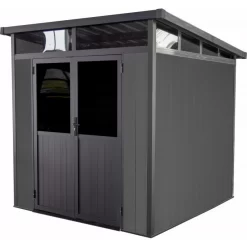 Abri De Jardin En Bois Composite 28mm Anthracite 5,28m² WINSTON Skylight - Woodlife Garden