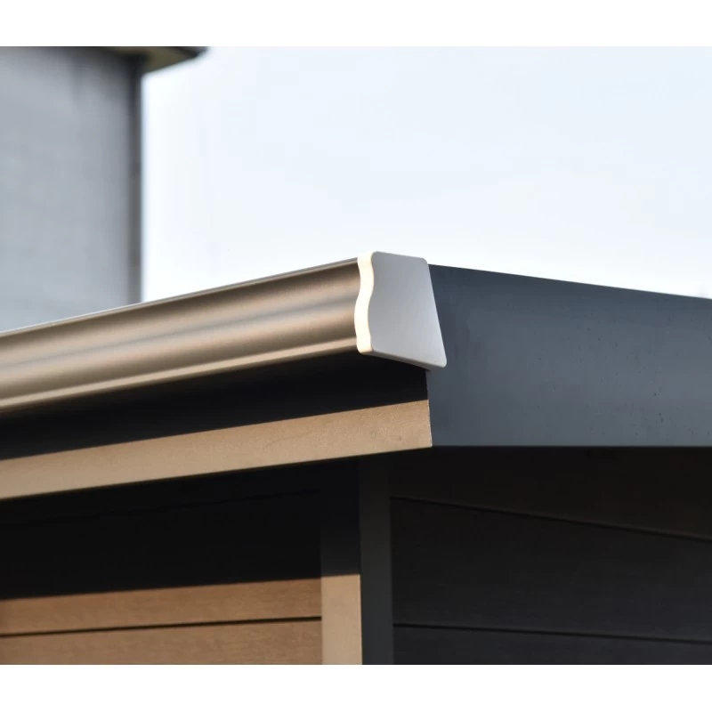 Abri De Jardin En Bois Composite 28mm Aspect Bois Vieilli 9m² PREMIUM Toit Plat - Woodlife Garden – Image 5