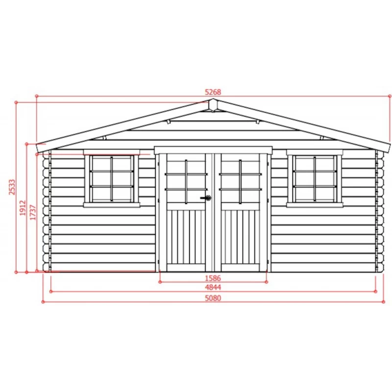 Abri De Jardin En Bois Massif 28mm Montreux Avec Double Porte 25,81m² - SOLID – Image 2