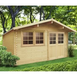 Abri De Jardin En Bois Massif 28mm Niort Avec Double Porte 12,46m² - SOLID