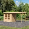 Abri De Jardin En Bois Massif 4,62m² Askola 2 Avec Appentis 240cm – Karibu