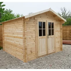Abri De Jardin En Bois Massif 9m² PLUS - Madriers 28mm Gardy Shelter