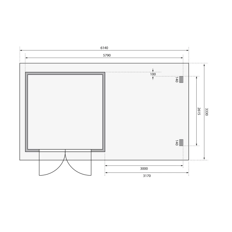 Abri De Jardin En Bois Massif Anthracite 8,82m² Bastrup 5 Avec Appentis 300cm – Karibu – Image 5