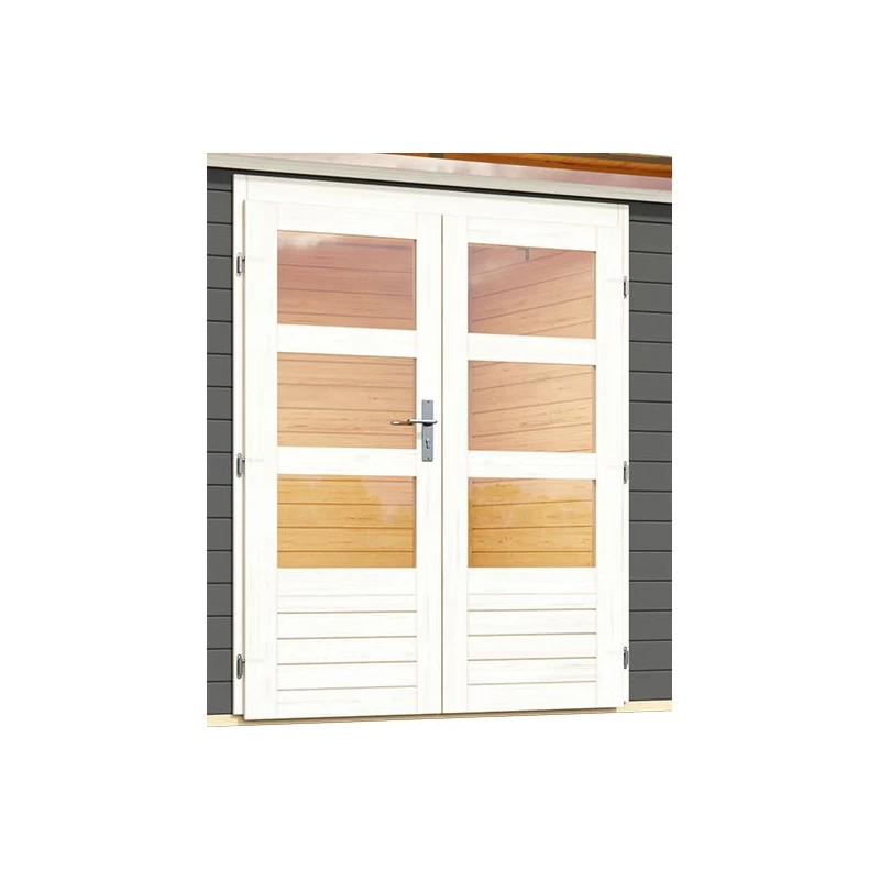 Abri De Jardin En Bois Massif Gris Terre 8,88m² Kastorf 7 Avec Appentis 320cm Et Paroi Arrière Et Latérale – Karibu – Image 4