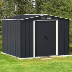 Abri De Jardin En Métal Anthracite 6,34m² - DURAMAX + Kit D'ancrage