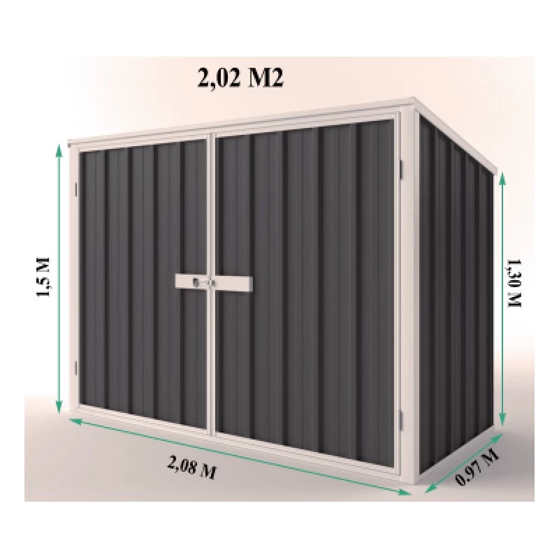 Abri De Jardin En Métal Colorbond Gris 2,02m² Bikestore EASYSHED – Image 3