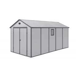 Abri De Jardin En Résine Gris 11m² + Kit De Fondation - JOBU