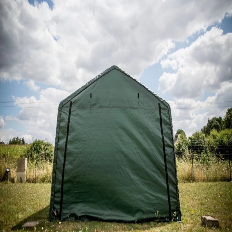 Abri De Jardin En Toile Renforcée Verte Toit 2 Pentes 13,30m² HABRITA – Image 4