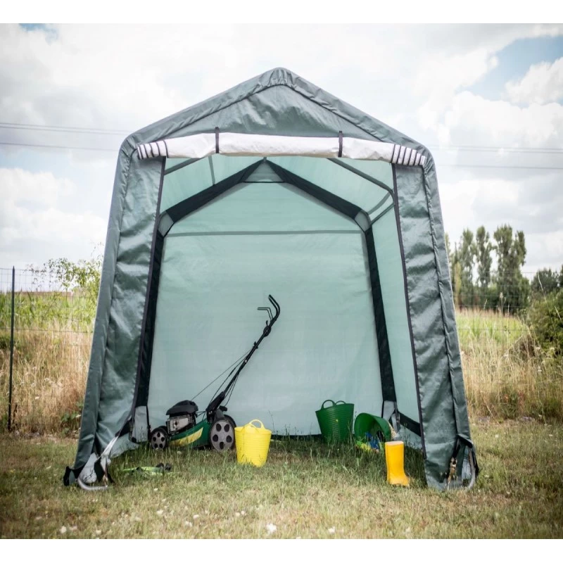 Abri De Jardin En Toile Renforcée Verte Toit 2 Pentes 9,30m² HABRITA – Image 4