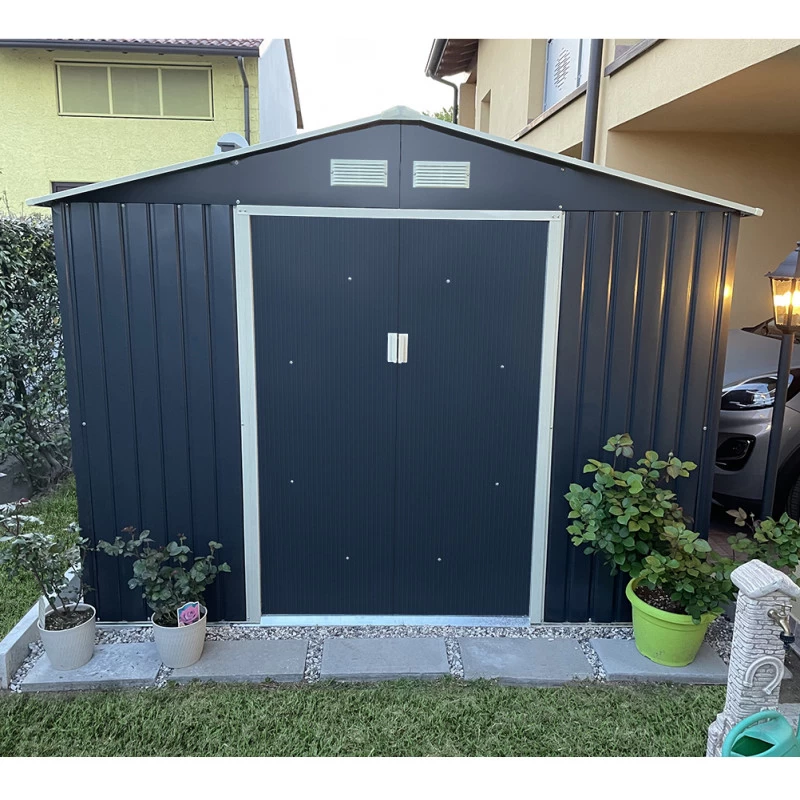 Abri De Jardin En Métal 8,84m² PLUS Anthracite + Kit D'ancrage X-METAL – Image 2