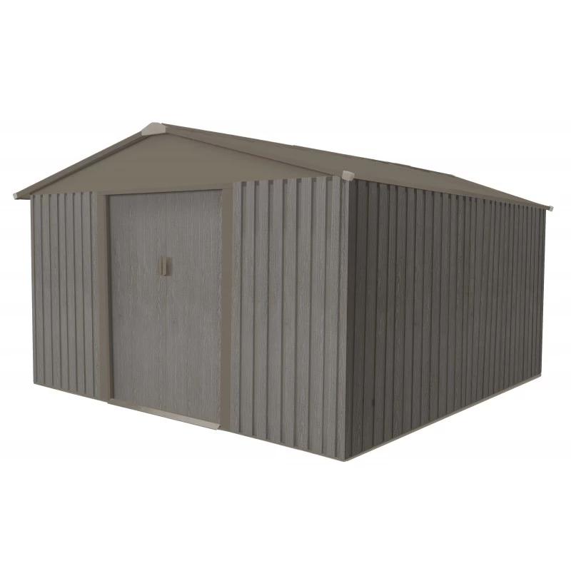 Abri De Jardin Métal 9,66m² Imitation Bois Vieilli – Image 2