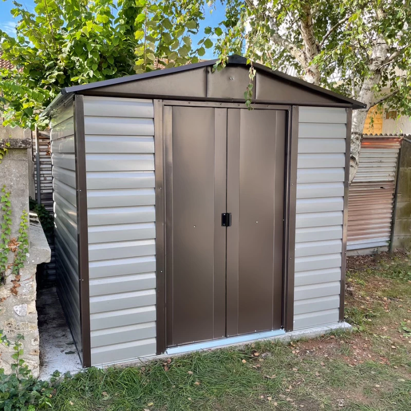Abri De Jardin Métal Beige Et Marron 4,79m² + Kit D'ancrage Inclus - YARDMASTER