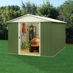 Abri De Jardin Métal Vert 7,18m² + Kit D'ancrage Inclus - YARDMASTER