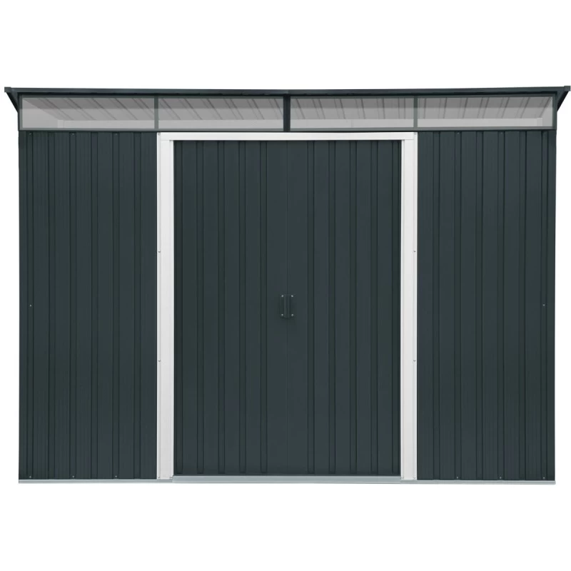 Abri En Métal Anthracite Avec Puits De Lumière Skylight 4,85m² DURAMAX + Kit Ancrage – Image 4