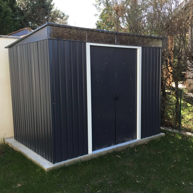 Abri En Métal Anthracite Avec Puits De Lumière Skylight 4,85m² DURAMAX + Kit Ancrage