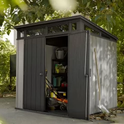 Abri En Résine Brossée Monopente Brossium 4,7m² + Plancher Keter