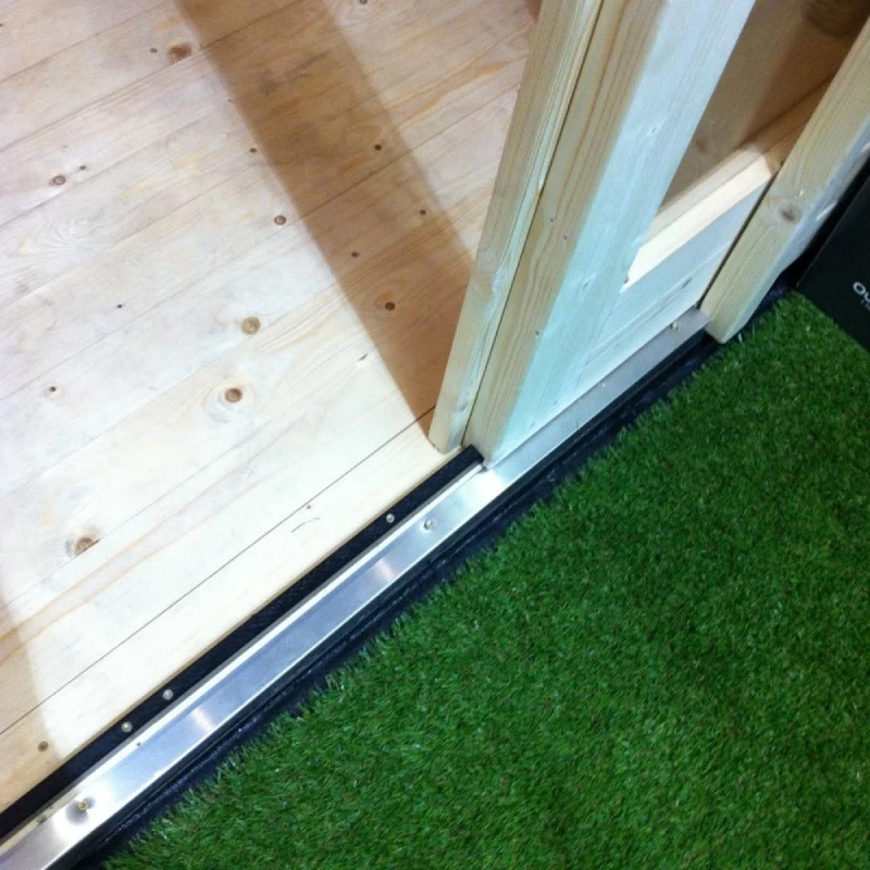 Abri Toit Plat En Bois Massif 19mm Qubic 6,05m² + Appentis 5,6m² Gris Terre - Karibu – Image 5