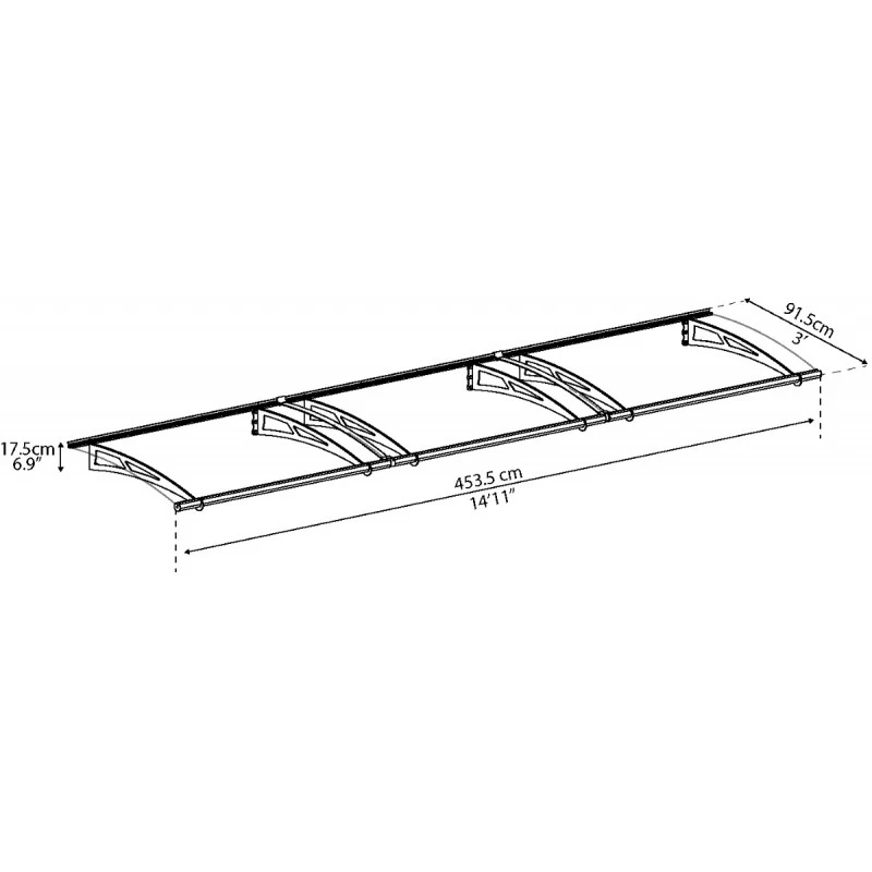 Auvent Marquise Transparent AQUILA™ 4500 - Palram - Canopia – Image 3