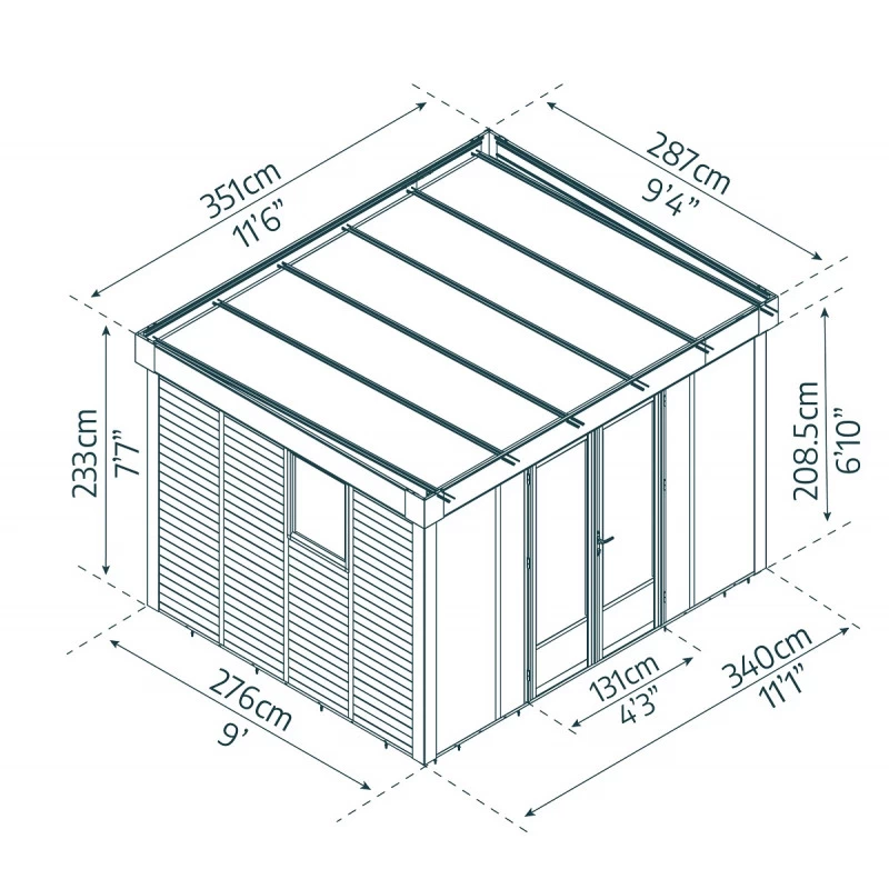 Studio De Jardin En Aluminium Et Bois Composite 10,1m² - Isolation Triple Paroi Copenhagen – Canopia By Palram – Image 4