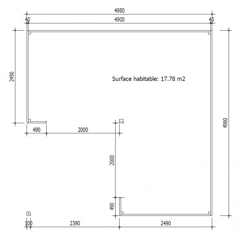 Bureau De Jardin En Bois Massif Avec Terrasse 18,6m² - Madriers 40mm Gardy Shelter – Image 2