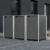 Cache-poubelle 3 Compartiments Müllbox En Aluminium Gris 3x240L – HIDE