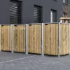 Cache-poubelle 4 Compartiments Müllbox En Bois Traité Naturel 4x240L – HIDE