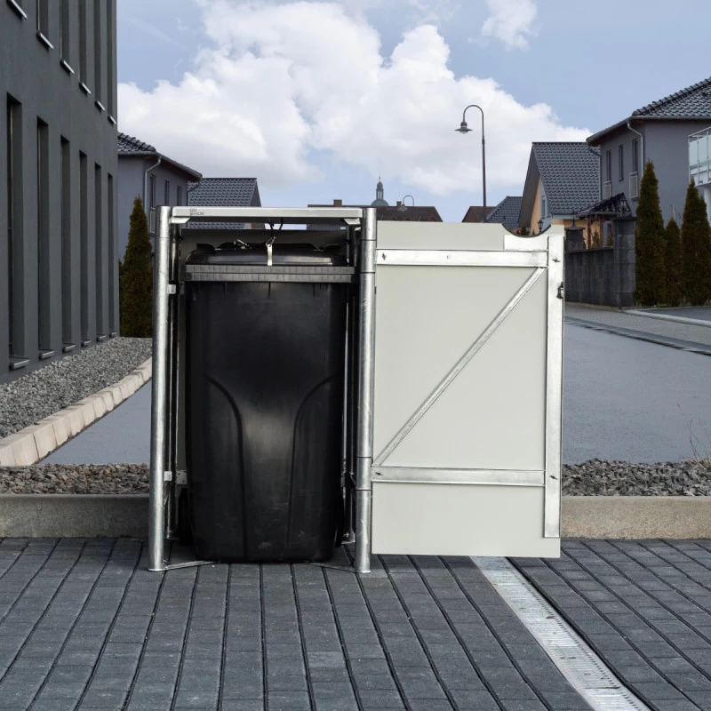 Cache-poubelle Müllbox En Aluminium Gris 240L – HIDE – Image 5