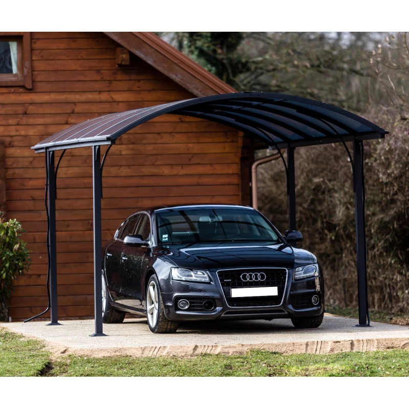 Carport 1 Voiture 14,62m² En Aluminium Et Polycarbonate 6mm ANTI-UV - Habrita – Image 4