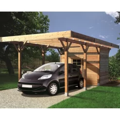Carport Configuré 7x3x2,5m En Bois Traité Autoclave - SOLID