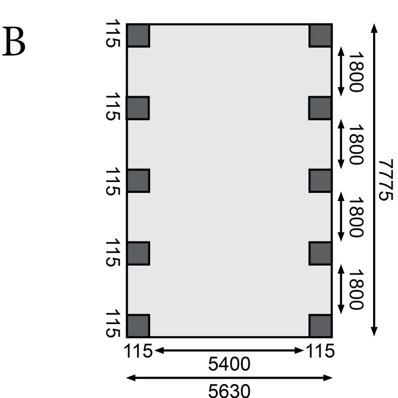 Carport Double En Bois Autoclave 50,9m² Et Toit En PVC Gris – KARIBU – Image 4