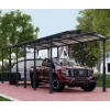 Carport En Alu Gris Et Polycarbonate 1 Voiture 46,3m² Arcadia Alpine 12700 - Canopia
