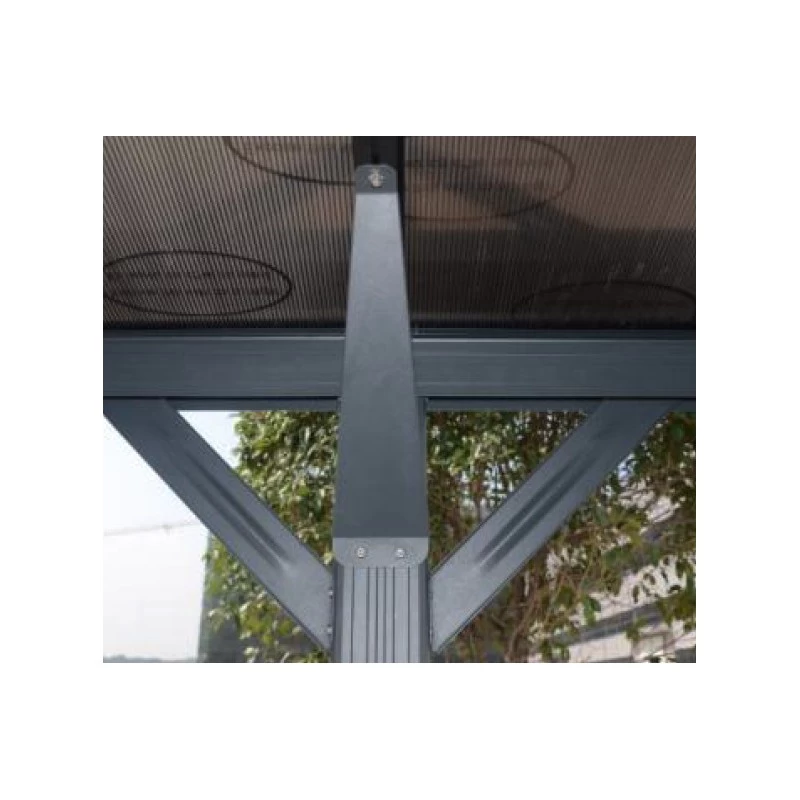 Carport En Aluminium Anthracite 3x6,47m Et Polycarbonate 6mm X-METAL – Image 5