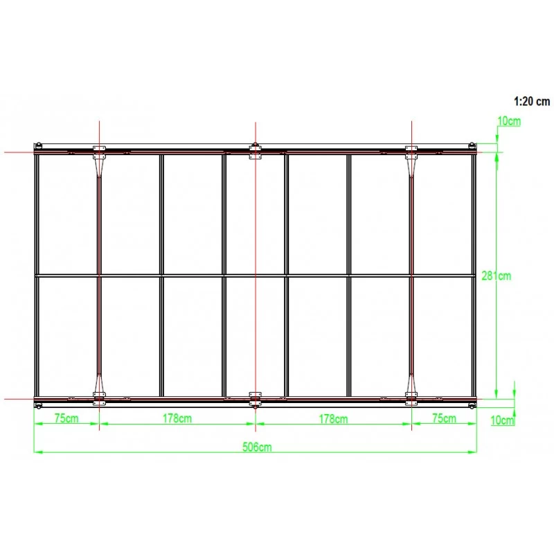 Carport En Aluminium Blanc 3x5,05m Et Polycarbonate 6mm X-METAL – Image 2