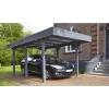 Carport Simple 15,75m² En Bois Lasuré Gris Anthracite Louison Forest Style