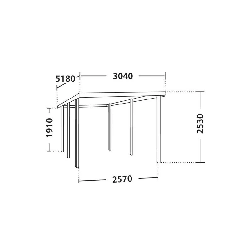 Carport Simple 15,75m² En Bois Lasuré Gris Anthracite Louison Forest Style – Image 4