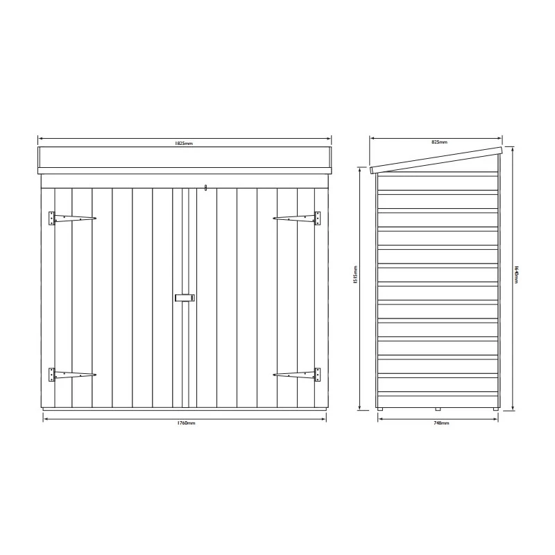 Coffre Abri Multifonctions En Bois Massif Traité Teinté Miel 2000L Rowlinson – Image 5